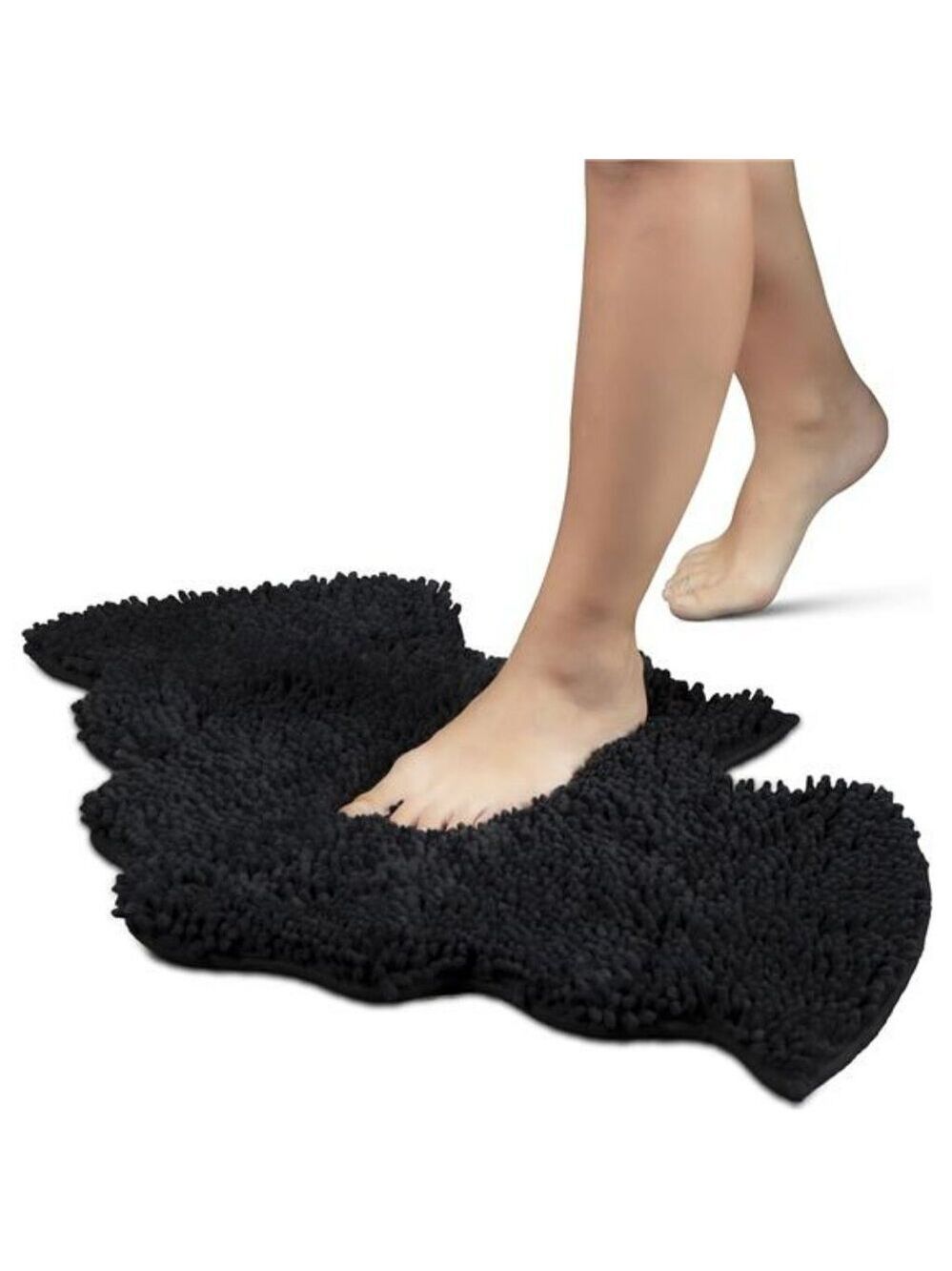 Goth Bat Bathroom Rug Non Slip Chenille Bath Mat Soft Absorbent Washable Decor